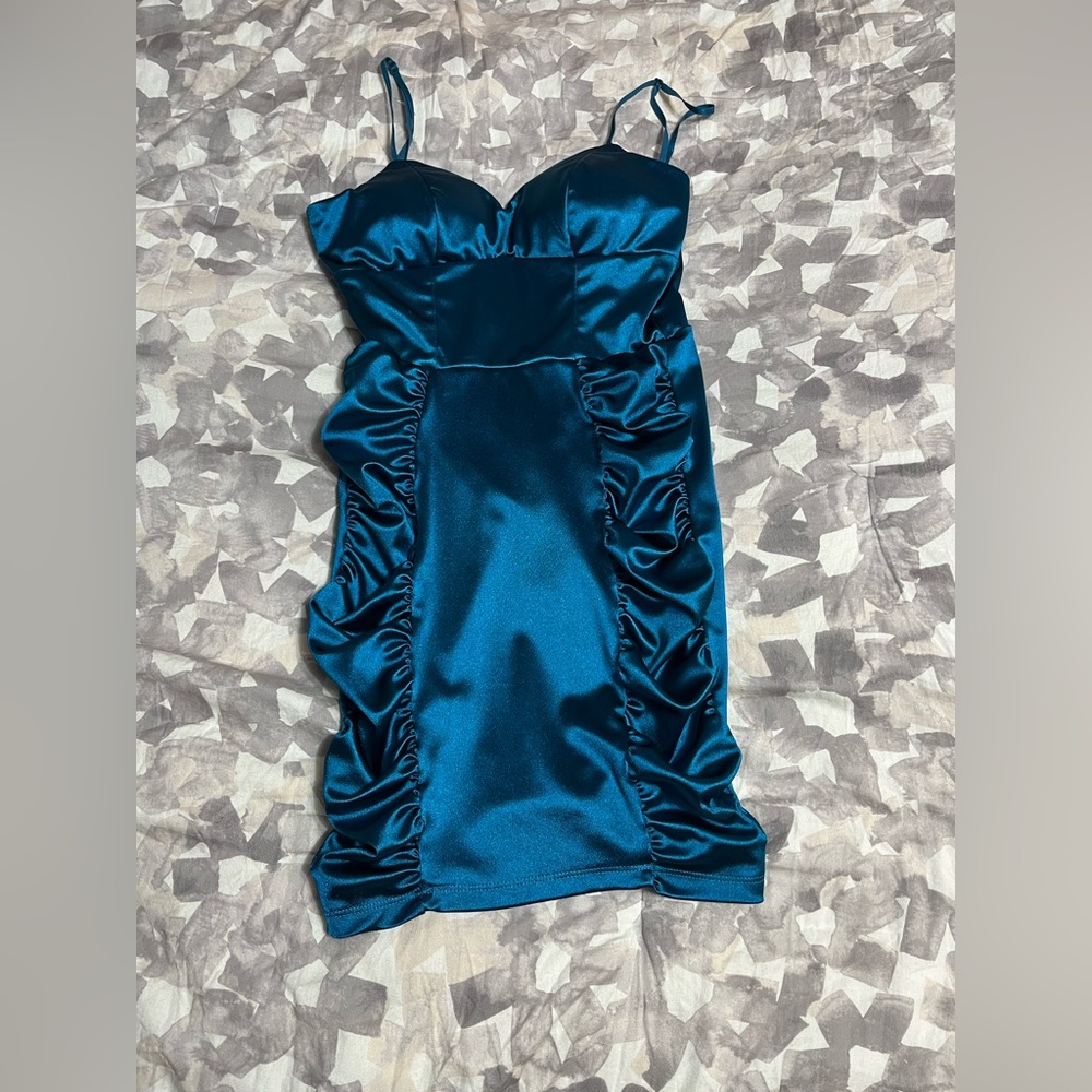 Emerald sundae turquoise body con dress